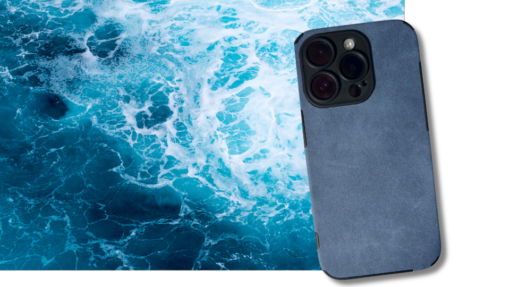 Suède Case Blauw iPhone 14